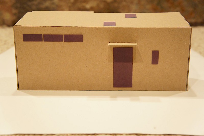 Tiny house cardboard model (front)
