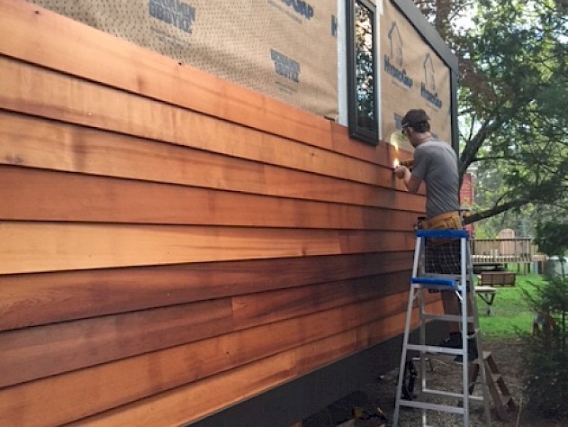Installing cedar siding