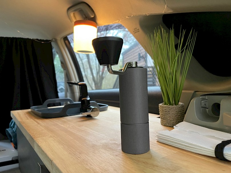 Chestnut C2 Grinder in car camper